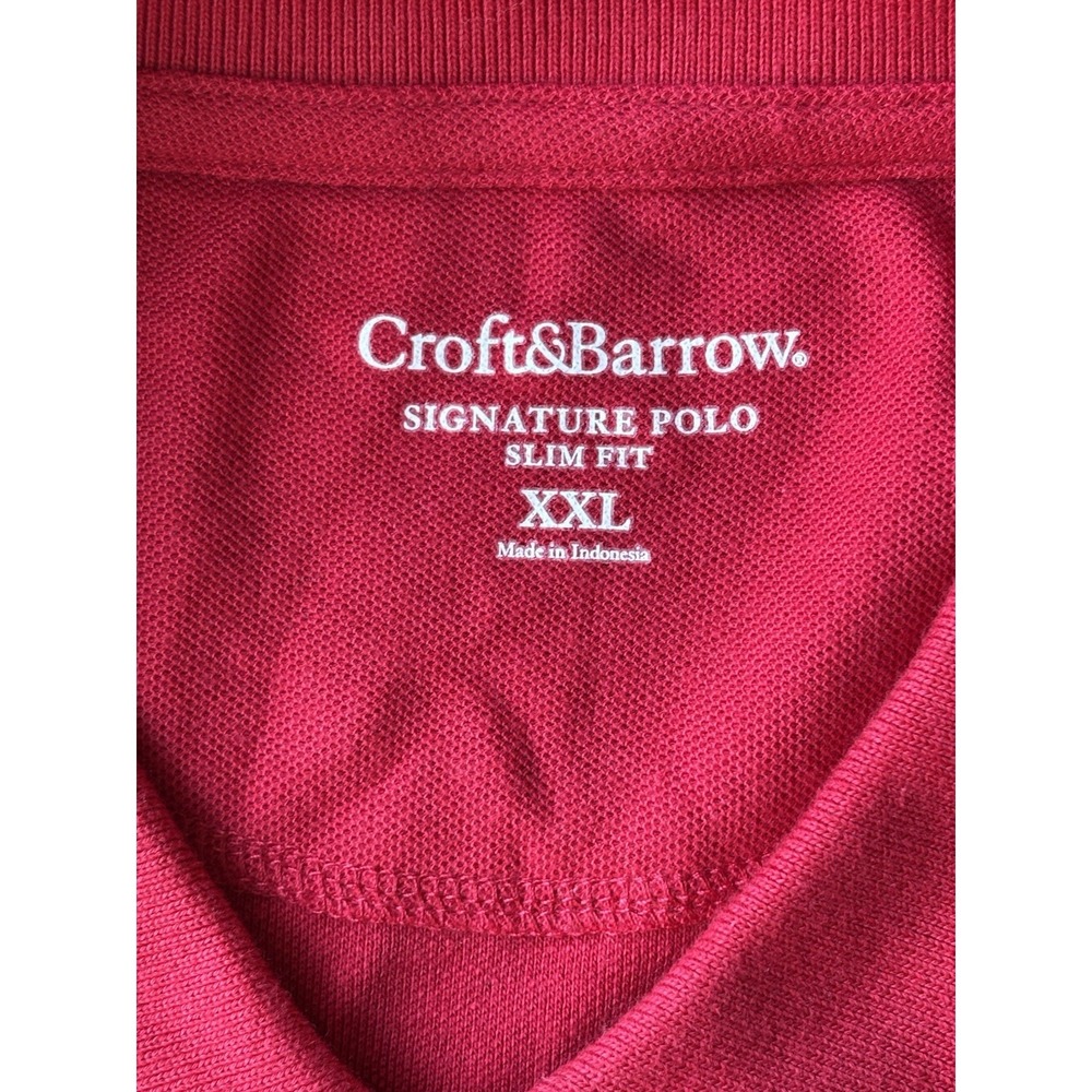 Croft & Barrow Easy Care Pique Polo Men's Size XXL Tall Red 100% Cotton - Picture 4 of 7